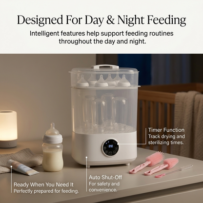 Dacimora Baby Bottle Dryer + Milk Warmer with Touch Screen and Auto Shut-Off 4-in-1 Bottle High Temperature 100°C Dryer for Baby Bottles Baby Products and Sippy Accessories