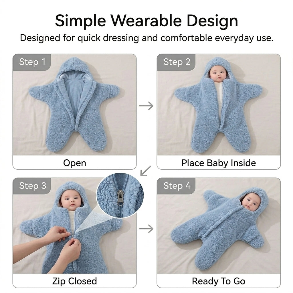 Cozy Star Baby Quilt Swaddle