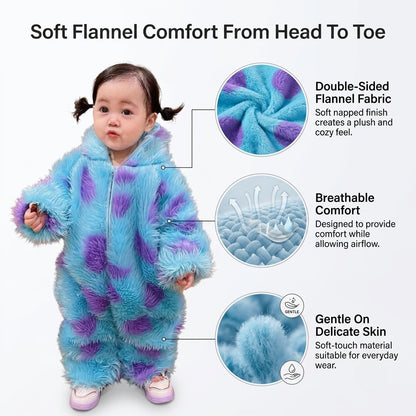 Cute Animal Baby Jumpsuit With Hooded Zipper