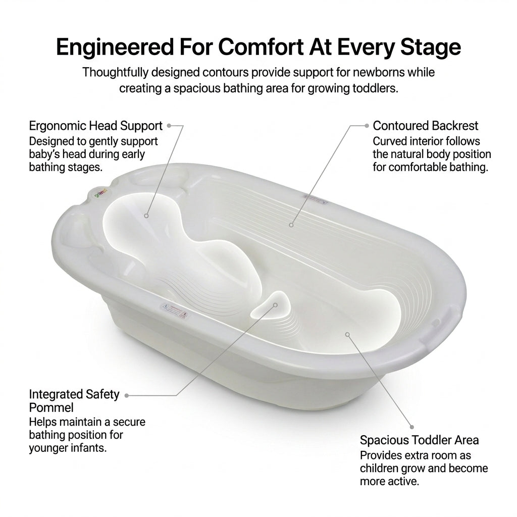 EuroBath 2-Stage Baby Bath Tub White