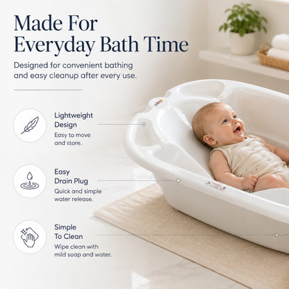 EuroBath 2-Stage Baby Bath Tub White