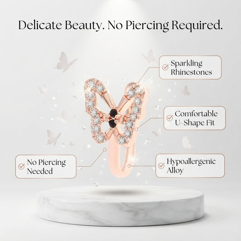 U-Shaped Butterfly Nose Ring