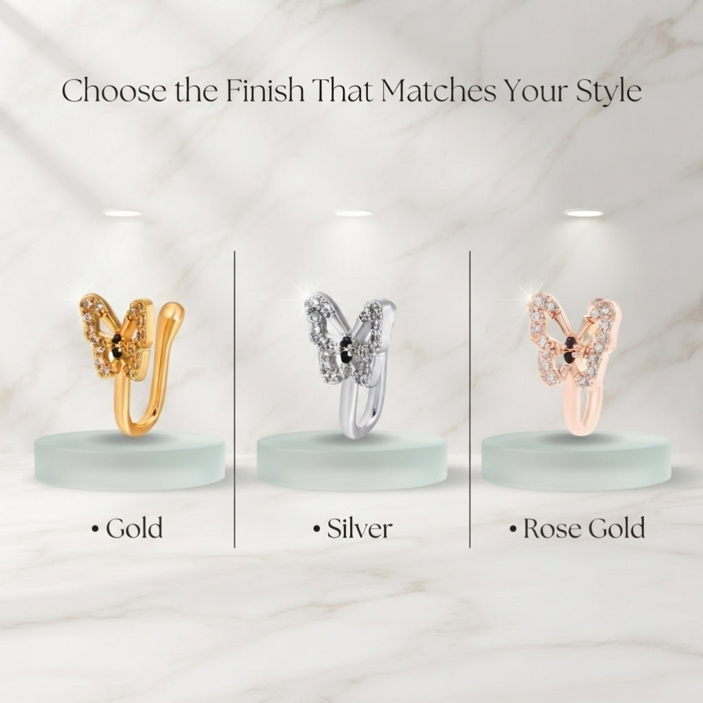 U-Shaped Butterfly Nose Ring