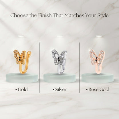 U-Shaped Butterfly Nose Ring