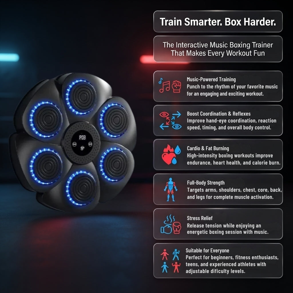 Smart Bluetooth Wireless Boxing Fitness Kit – Home Exercise Equipment