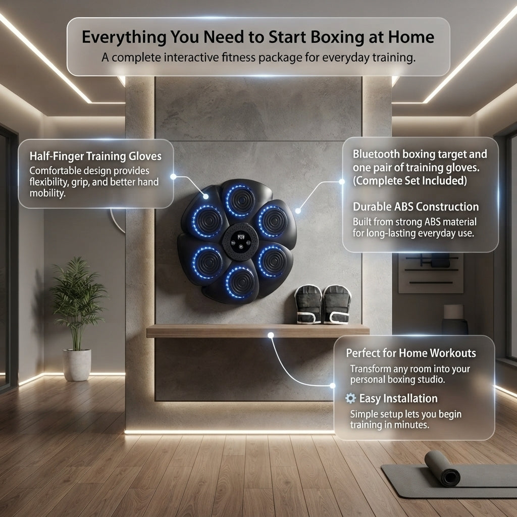 Smart Bluetooth Wireless Boxing Fitness Kit – Home Exercise Equipment