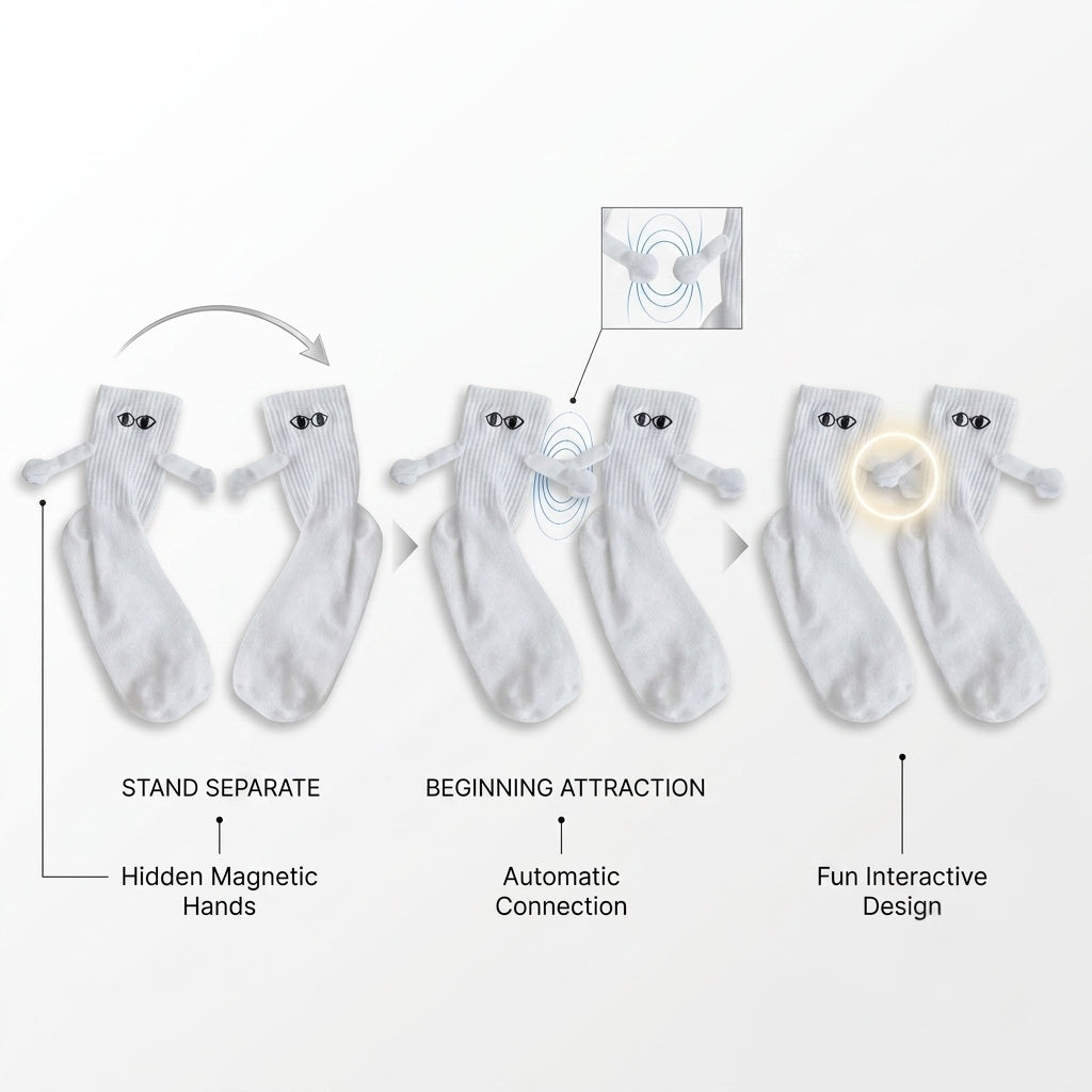 Magnetic Holding Hands Couple Socks