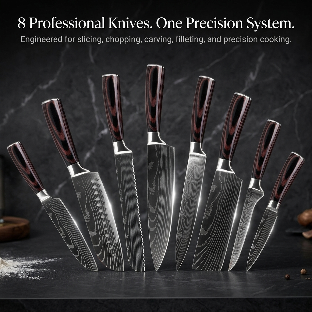 Knife Set with Kitchen Accessories