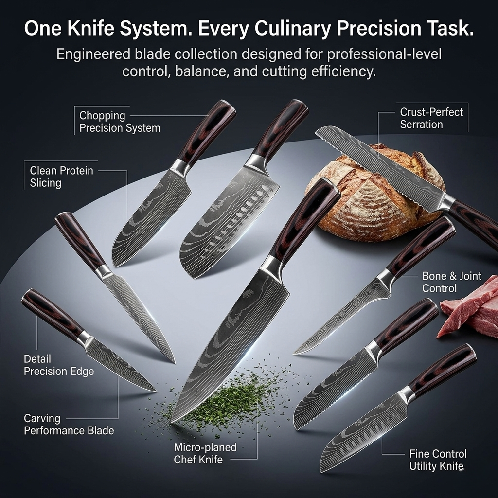 Knife Set with Kitchen Accessories