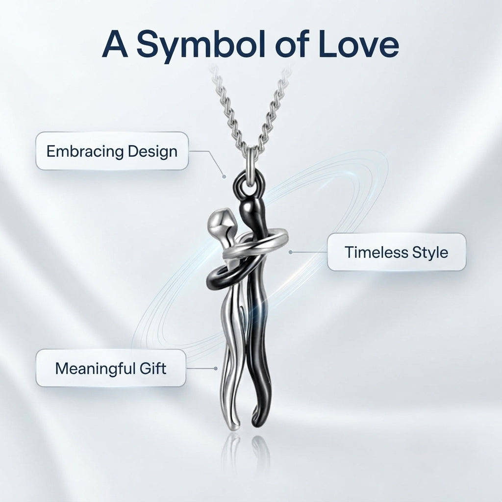 Couple Hugging Pendant Necklace