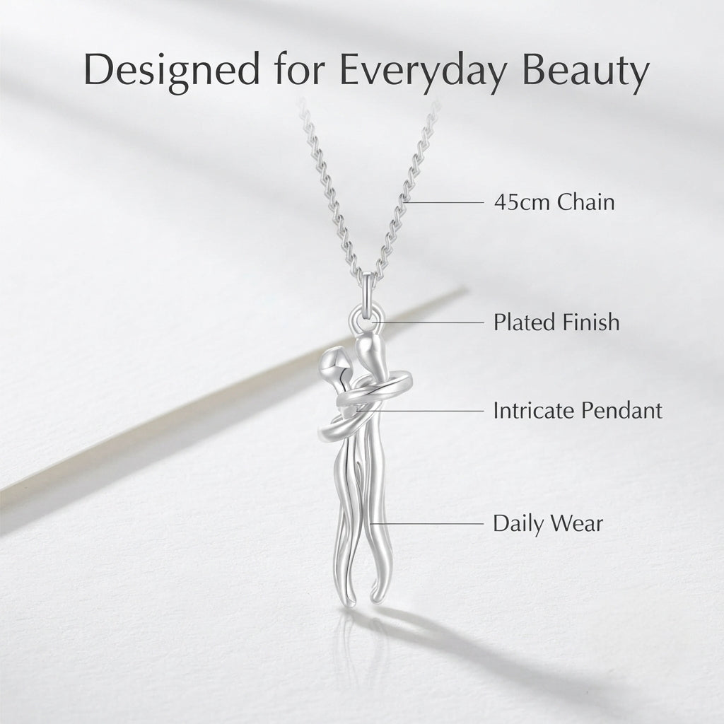 Couple Hugging Pendant Necklace