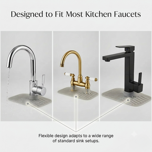 Silicone Faucet Splash Guard - Kitchen Sink Water Blocker