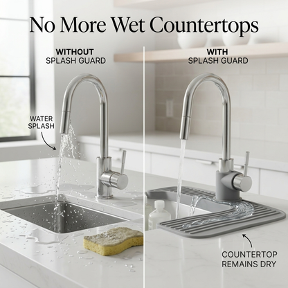 Silicone Faucet Splash Guard - Kitchen Sink Water Blocker